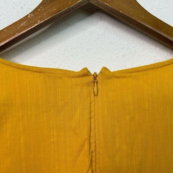 Old Navy Yellow Tie Waist Short Sleeve Midi Cotton Rayon Dress Women's Size 1X - Picture 11 of 15